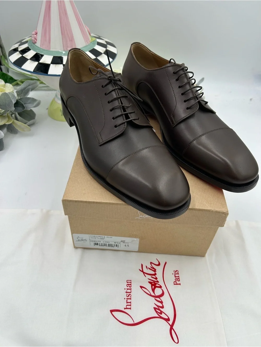 Men's Christian Louboutin CORTOMALE lace up Oxford size 45 made in Italy
